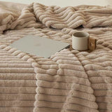 Rabbit velvet striped blanket